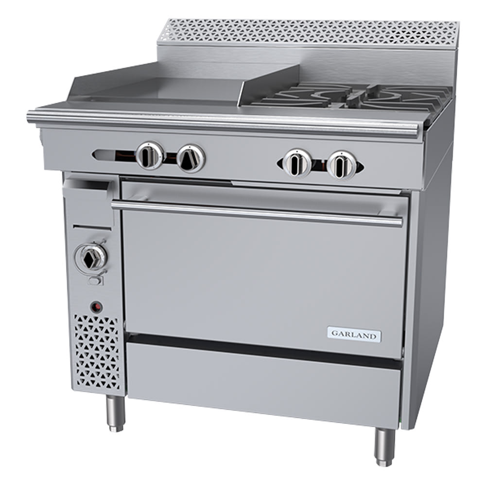 Garland C36-4R 36" 2 Burner Gas Range w/ Griddle & Standard Oven, Liquid Propane