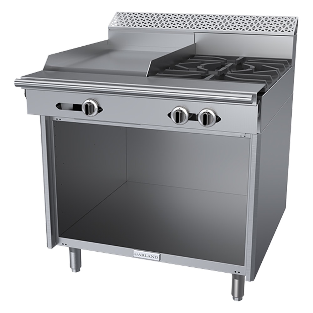 Garland C36-4S 36" 2 Burner Gas Range w/ Griddle & Storage Base, Liquid Propane