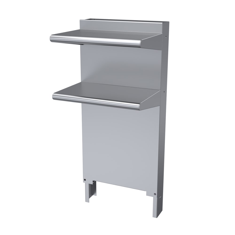 Garland CCDHS-18 Cuisine Backguard/Flue Riser w/ Double High Shelves, 35 x 18"W