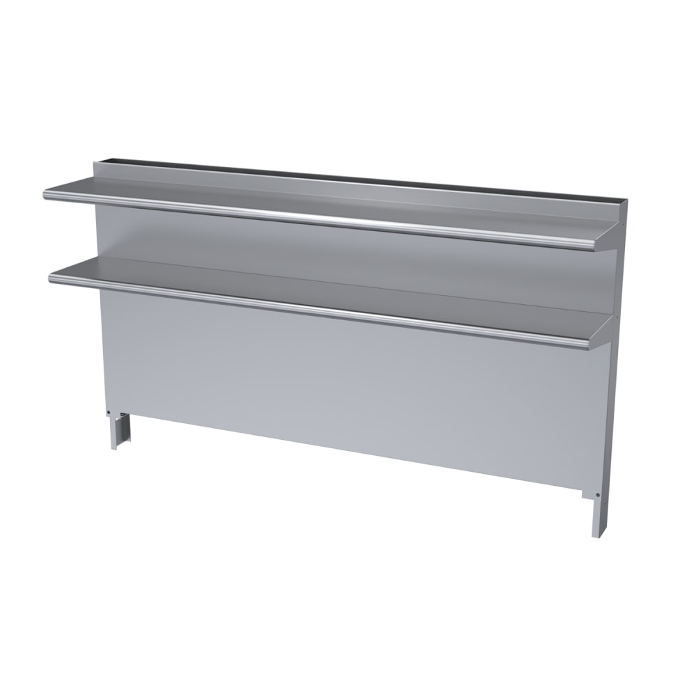 Garland CCDHS-72 Cuisine Backguard/Flue Riser w/ Double High Shelves, 35 x 72"W