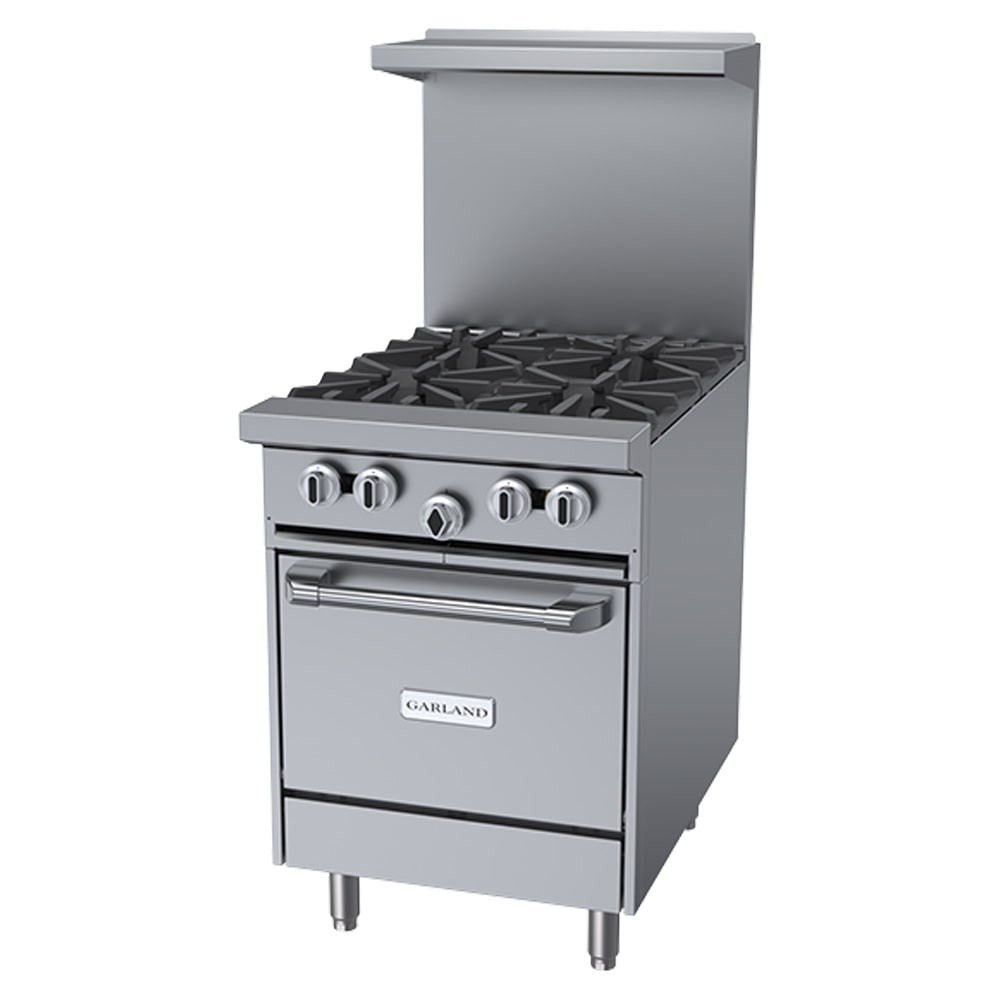 Garland G24-4L 24" 4 Burner Gas Range w/ Space Saver Oven, Liquid Propane