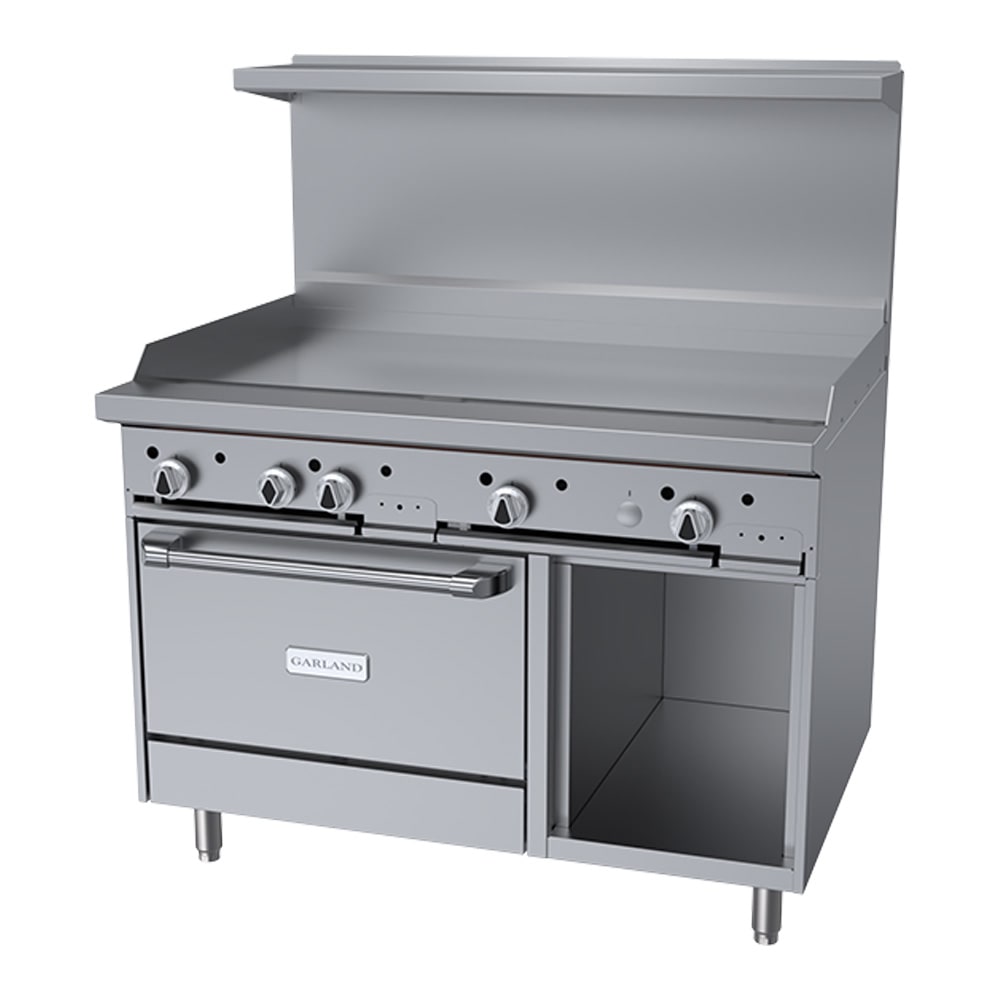 Garland G48-G48RS 48" Gas Range w/ Griddle, Standard Oven & Storage Base, Natural Gas