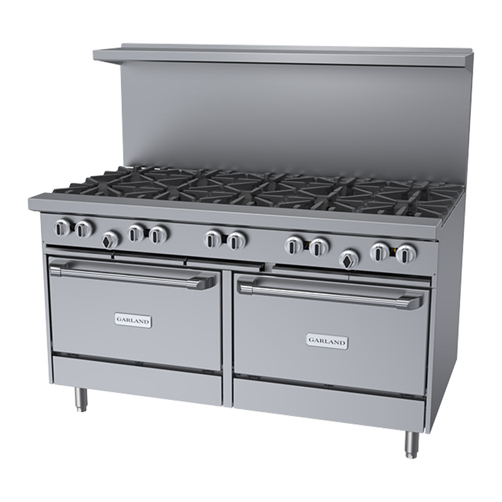 Garland G60-10RR 60" 10 Burner Gas Range w/ (2) Standard Ovens, Liquid Propane