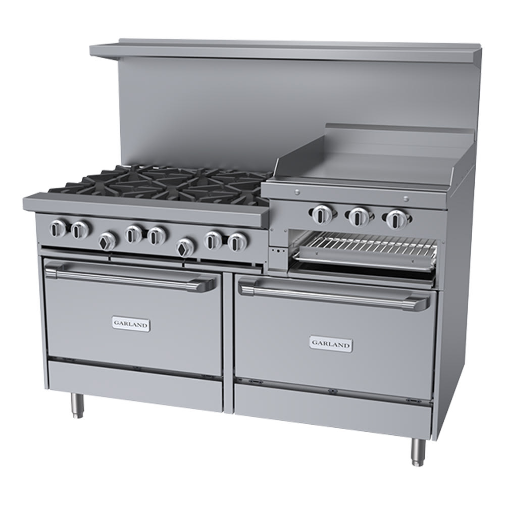 Garland G60-6R24RR 60" 6 Burner Gas Range w/ Griddle/Broiler & (2) Standard Ovens, Natural Gas