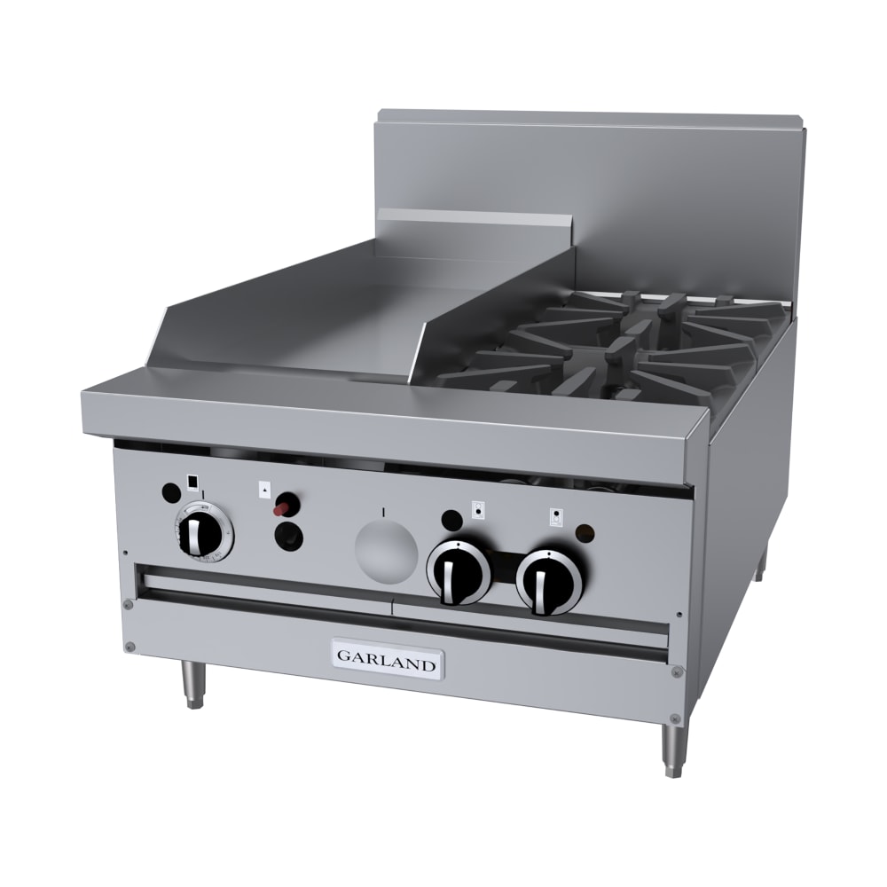 Garland GF24-2G12T 24" 2 Burner Gas Range Top w/ Griddle - Modular, Natural Gas