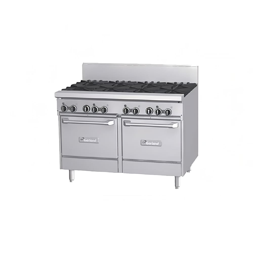 Garland GF48-8LL 48" 8 Burner Gas Range w/ (2) Space Saver Ovens, Natural Gas