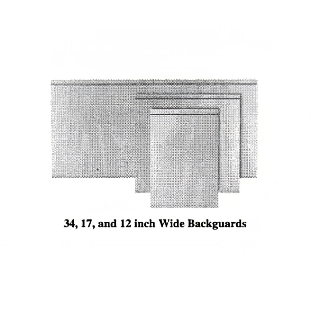 Garland M12BG Master Series Backguard/Flue Riser, 17"H x 12"W, Stainless