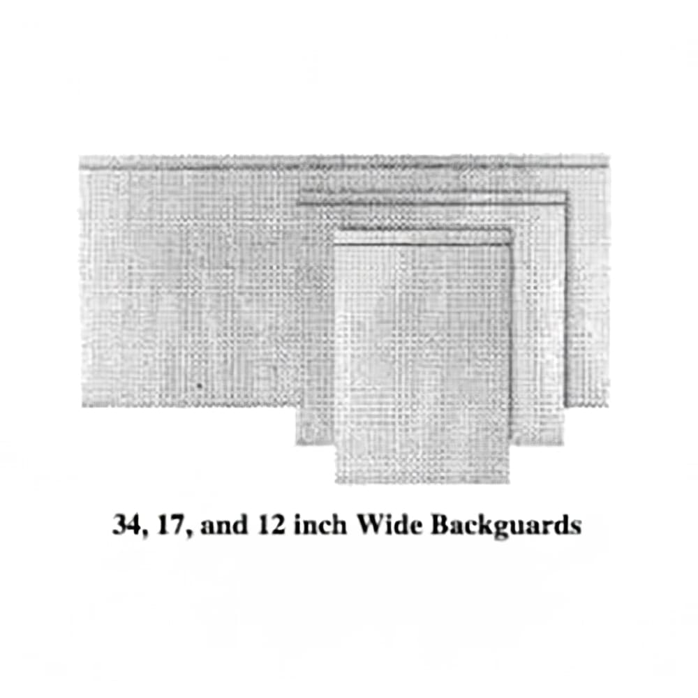 Garland M17LPBG Master Series Low Profile Backguard/Flue Riser, 10"H x 17"W, Stainless