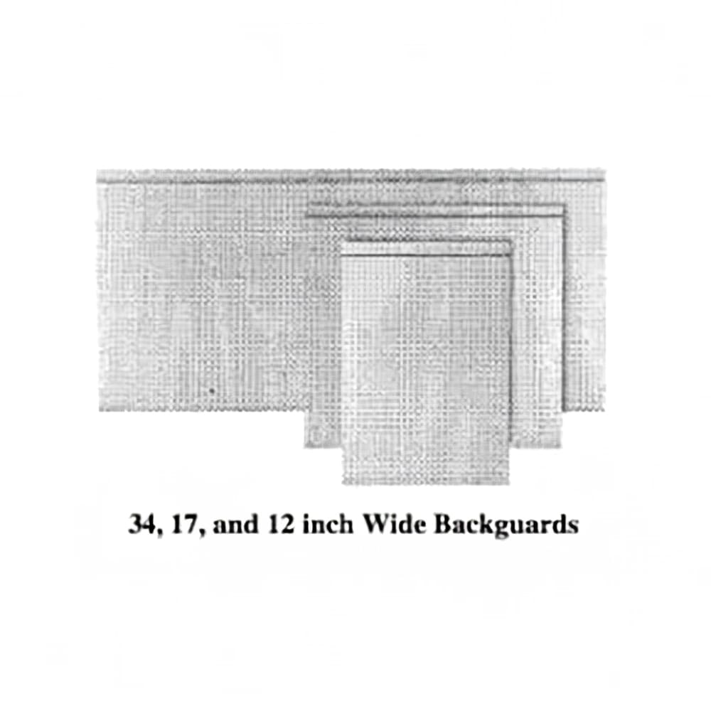 Garland M24BG Master Series Backguard/Flue Riser, 17"H x 24"W, Stainless