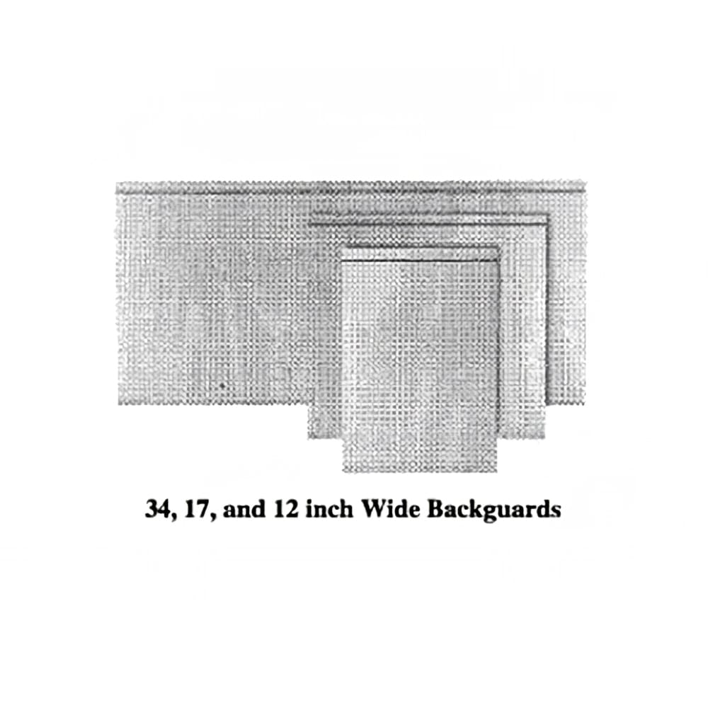 Garland M46BG Master Series Backguard/Flue Riser, 17"H x 46"W, Stainless