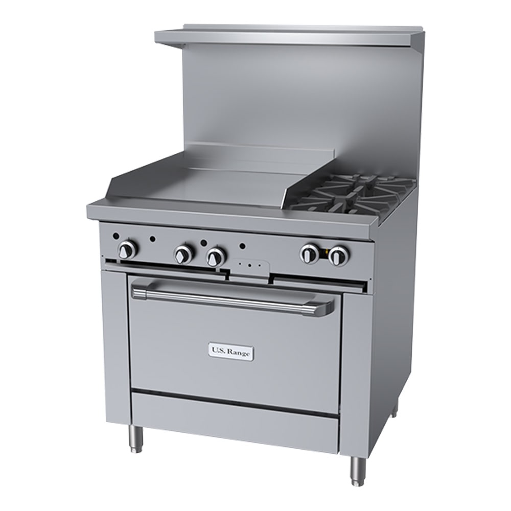 Garland U36-2G24R 36" 2 Burner Gas Range w/ Griddle & Standard Oven, Natural Gas