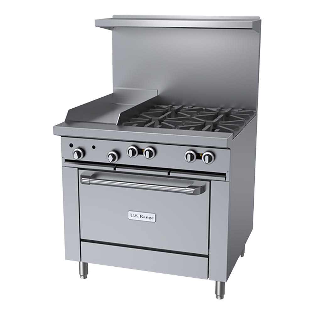 Garland U36-4G12R 36" 4 Burner Gas Range w/ Griddle & Standard Oven, Natural Gas