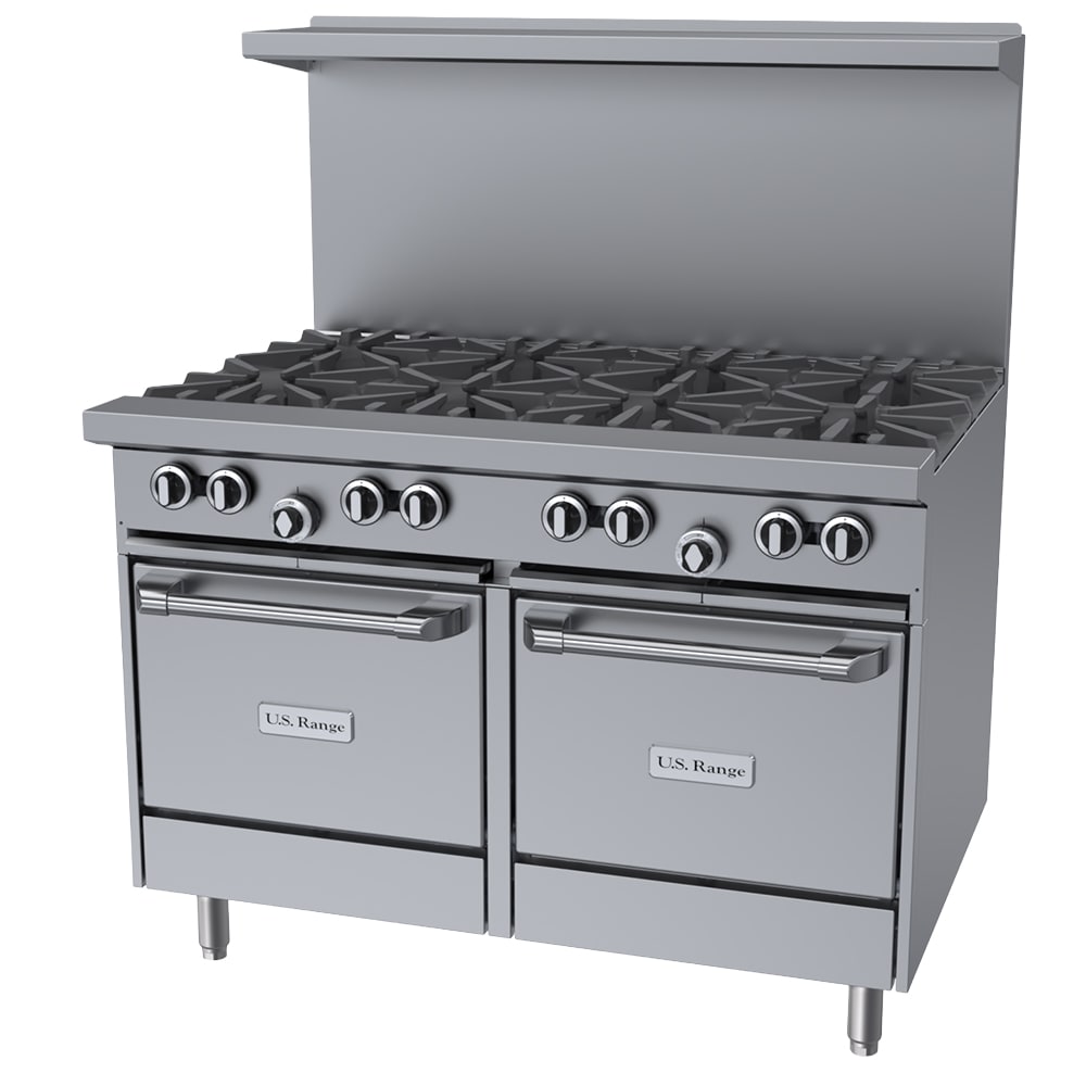 Garland U48-8LL 48" 8 Burner Gas Range w/ (2) Space Saver Ovens, Liquid Propane