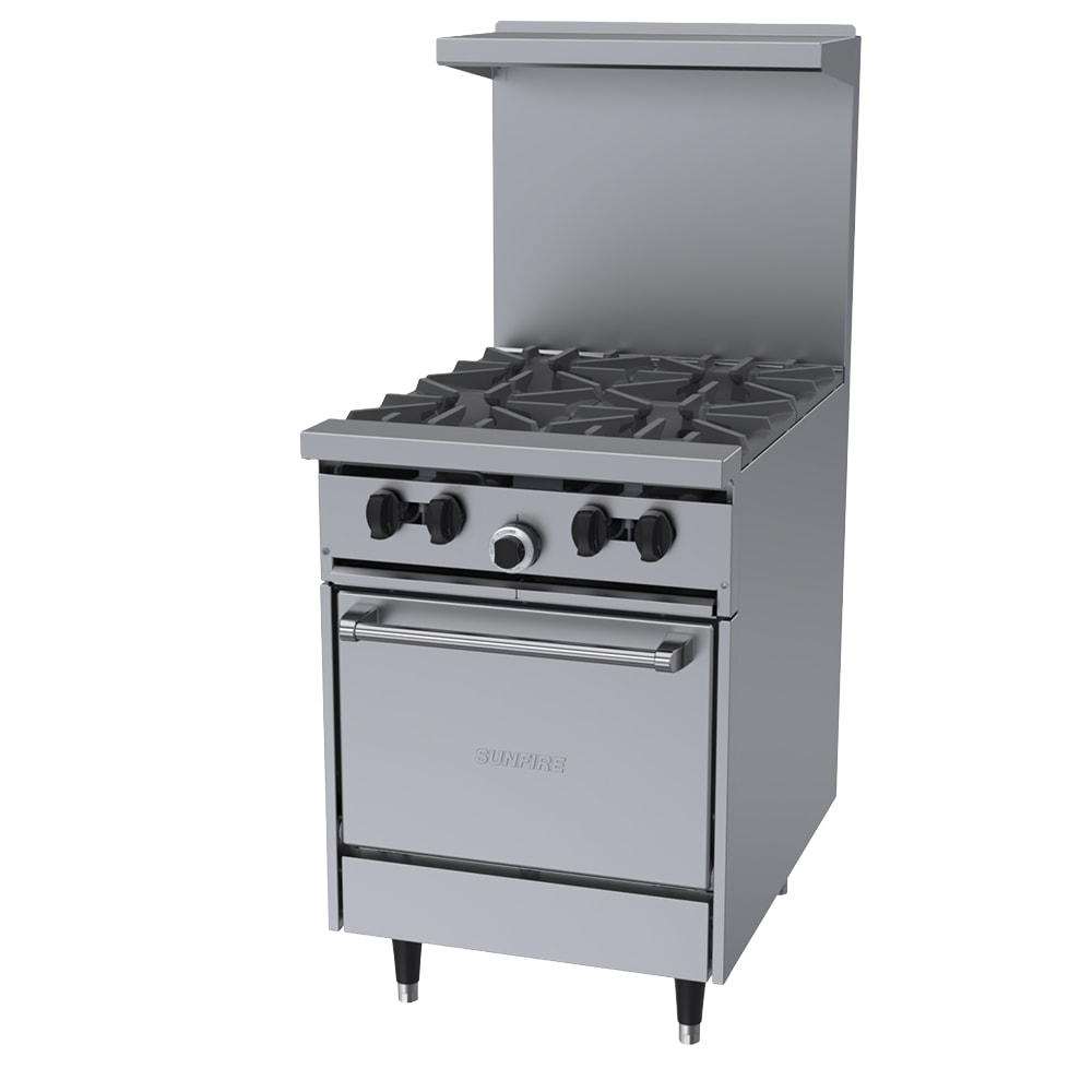 Garland X24-4L 24" 4 Burner Sunfire Gas Range w/ Space Saver Oven, Natural Gas