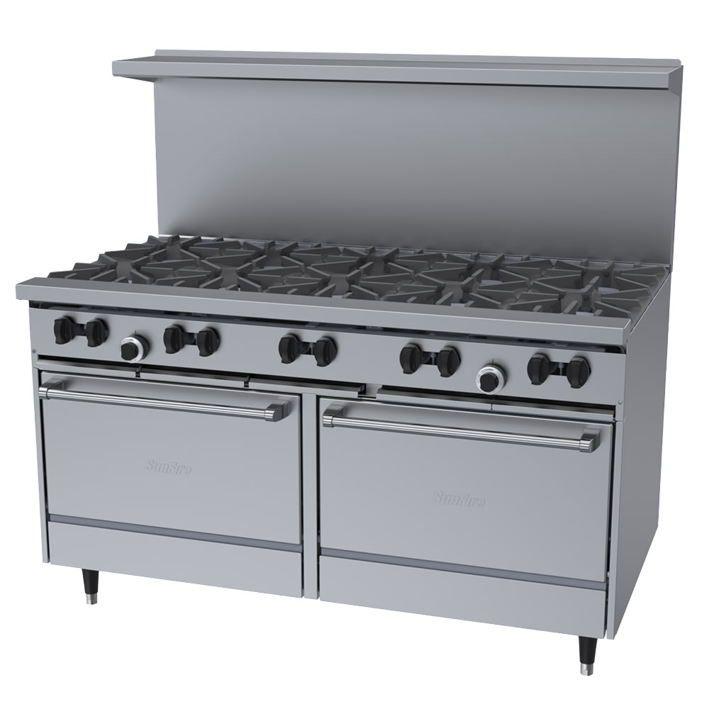 Garland X60-10RR 60" 10 Burner Gas Range w/ (2) Standard Ovens, Natural Gas