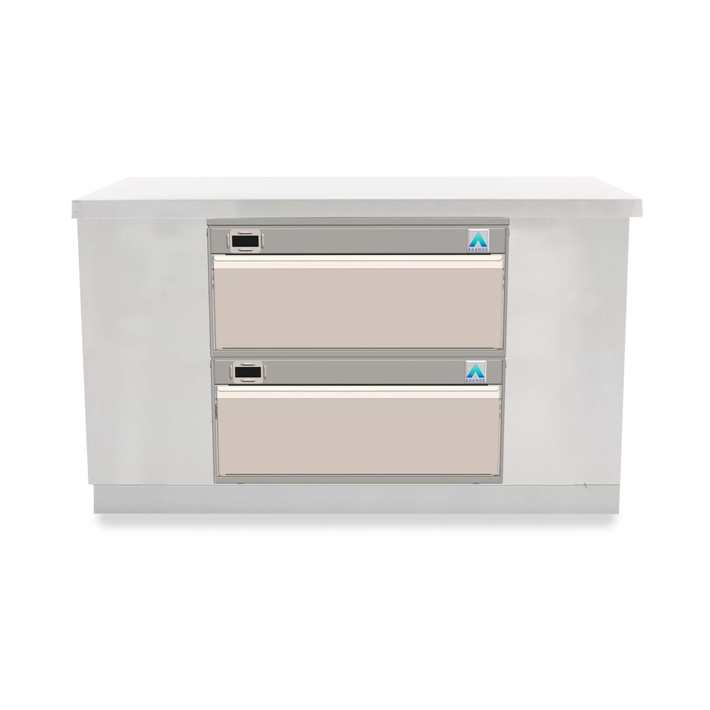 Adande VCR2CASSETTE 34 3/5" Built-In Undercounter Refrigerator/Freezer Combo w/ (2) Drawers - 120v