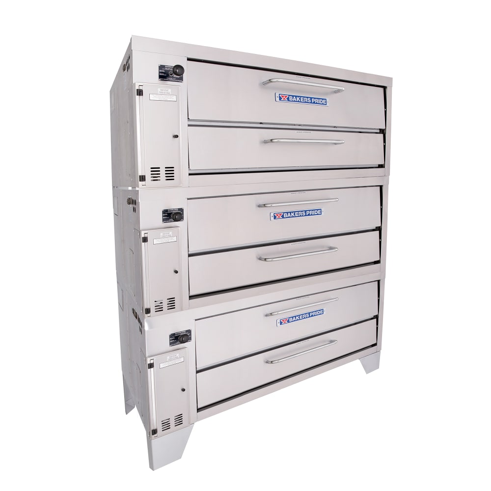 Bakers Pride 3153 Super Deck Floor Model Triple Pizza Deck Oven - Natural Gas