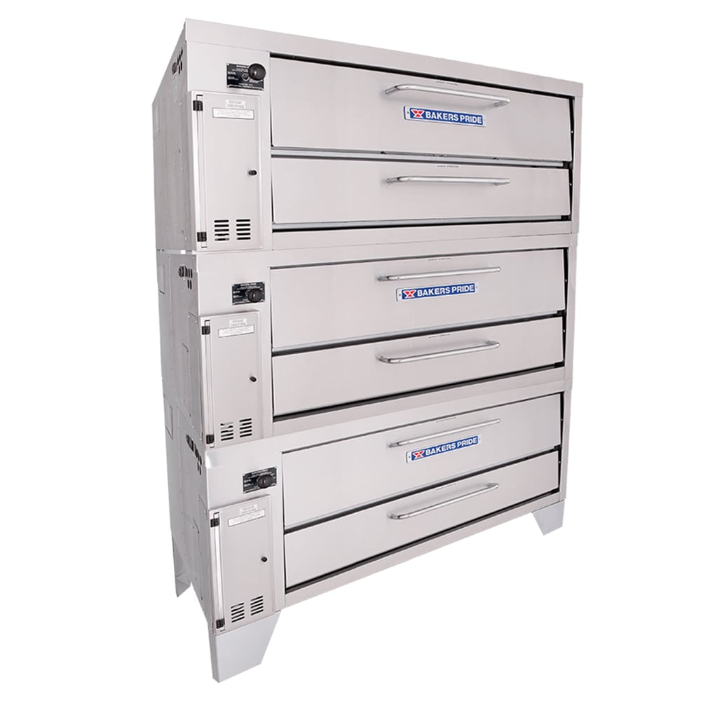 Bakers Pride 4153 Super Deck Floor Model Triple Pizza Deck Oven - Natural Gas