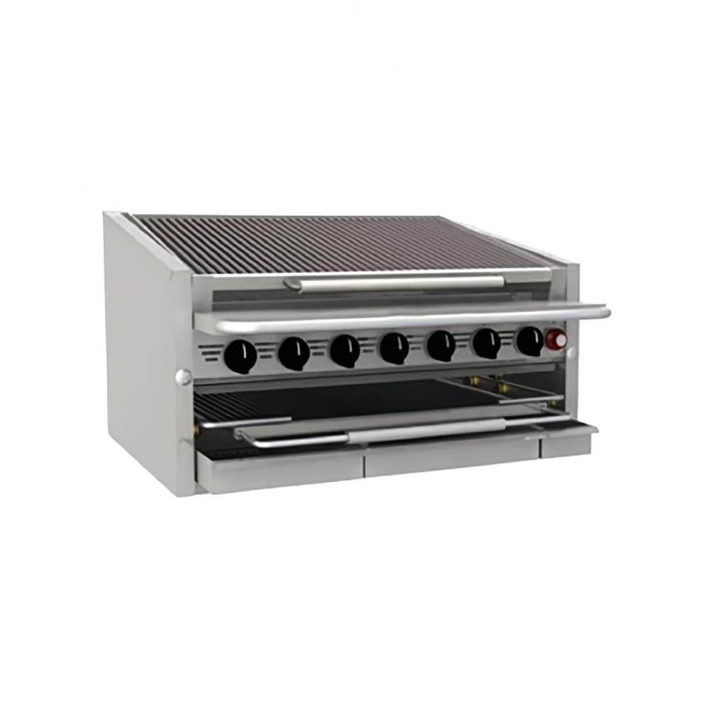 Bakers Pride C-24RS-C 24" Countertop Gas Charbroiler w/ Coal Radiants - (4) Burners, Natural Gas