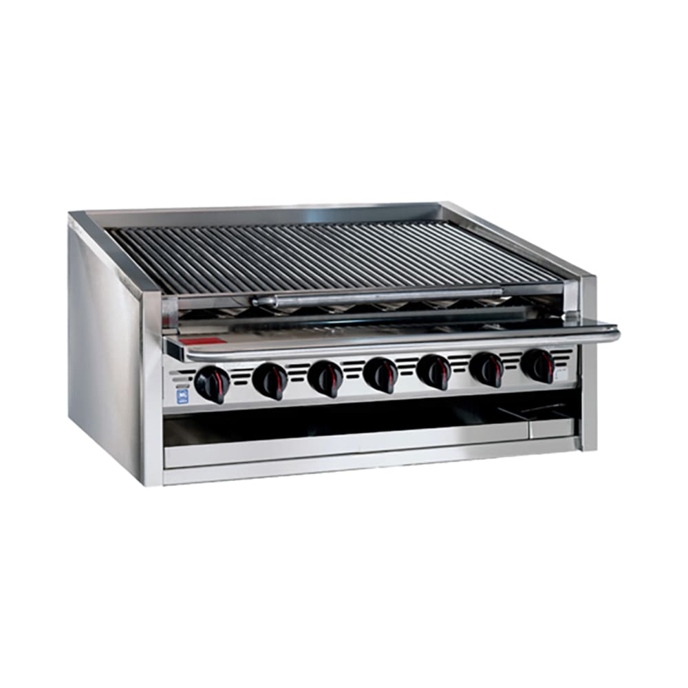 Bakers Pride L-24RS-C 24" Countertop Gas Charbroiler w/ Coal Radiants - (4) Burners, Liquid Propane