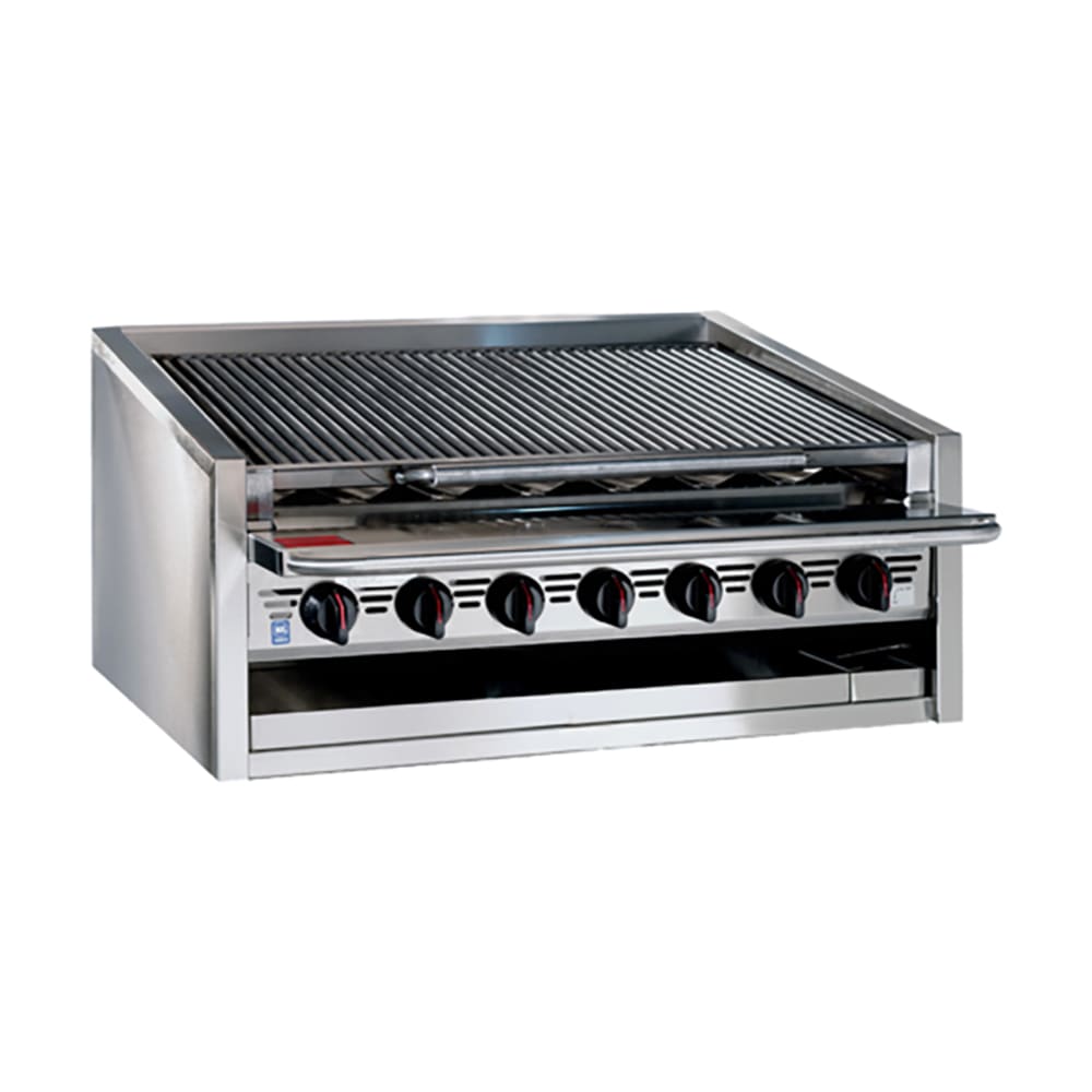 Bakers Pride L-24RS 24" Countertop Gas Charbroiler w/ Stainless Steel Radiants - (4) Burners, Natural Gas