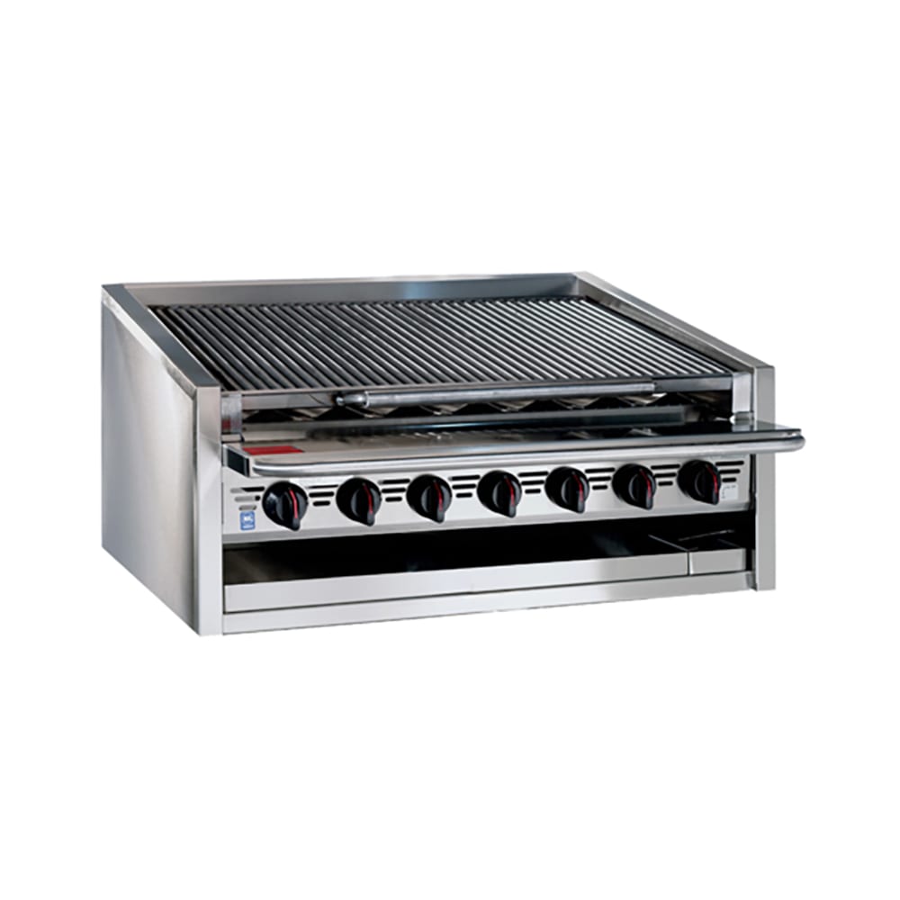 Bakers Pride L-72RS 72" Countertop Gas Charbroiler w/ Stainless Steel Radiants - (16) Burners, Liquid Propane