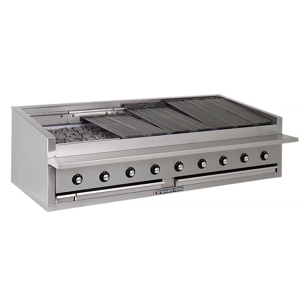 Bakers Pride L-72RS-R 72" Countertop Gas Charbroiler w/ Cast Iron Radiants - (16) Burners, Liquid Propane