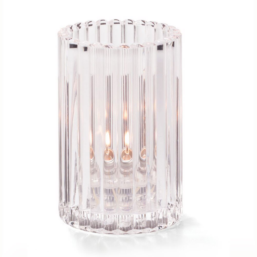 Hollowick 1502C Vertical Glass Rod Lamp w/ Cylinder Shape, 2 7/8 x 4 5/8", Glass, Clear