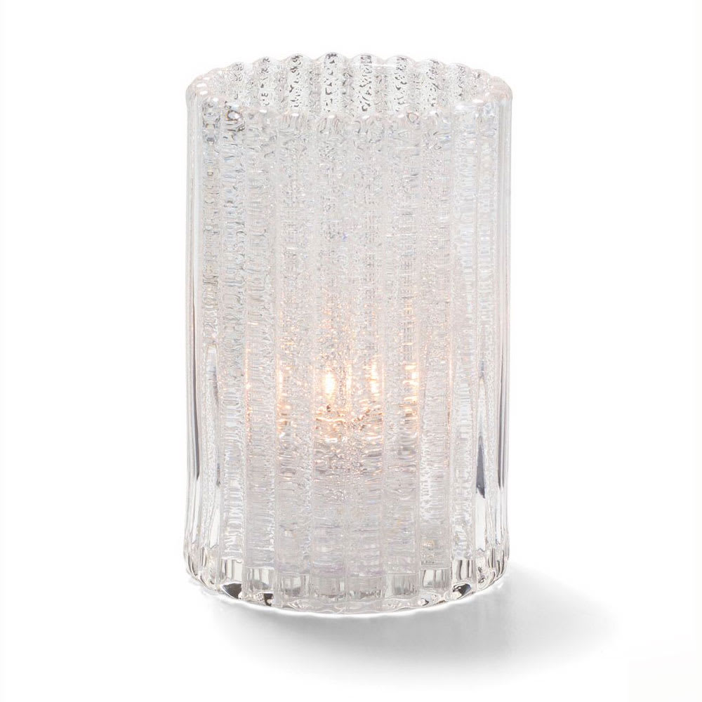 Hollowick 1502CJ Vertical Glass Rod Lamp w/ Cylinder Shape, 2 7/8 x 4 5/8", Clear Jewel