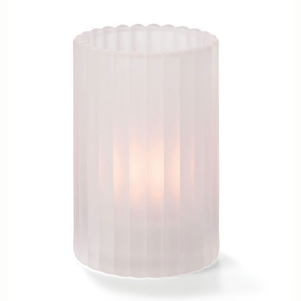 Hollowick 1502SC Vertical Glass Rod Lamp w/ Cylinder Shape, 2 7/8 x 4 5/8", Satin Crystal