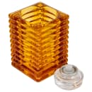Hollowick 1511A Horizontal Rib Glass Block Lamp, 4 1/8" H x 2 7/8" W, Amber thumbnail 2