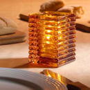 Hollowick 1511A Horizontal Rib Glass Block Lamp, 4 1/8" H x 2 7/8" W, Amber thumbnail 7