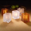 Hollowick 1511SC Horizontal Rib Glass Block Lamp, 4 1/8" H x 2 7/8" W, Satin Crystal thumbnail 2