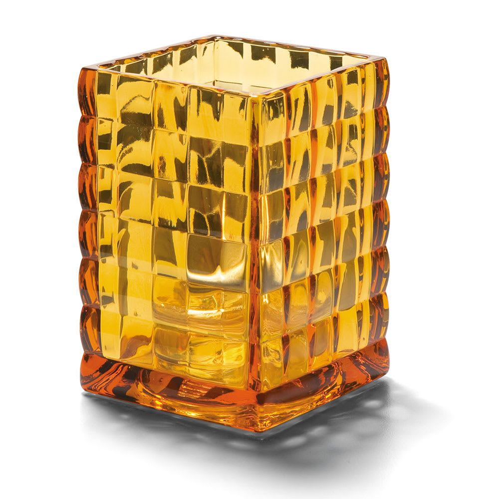 Hollowick 1533A Square Optic Block Glass Lamp, 2 58"W x 3 3/4"H, Amber