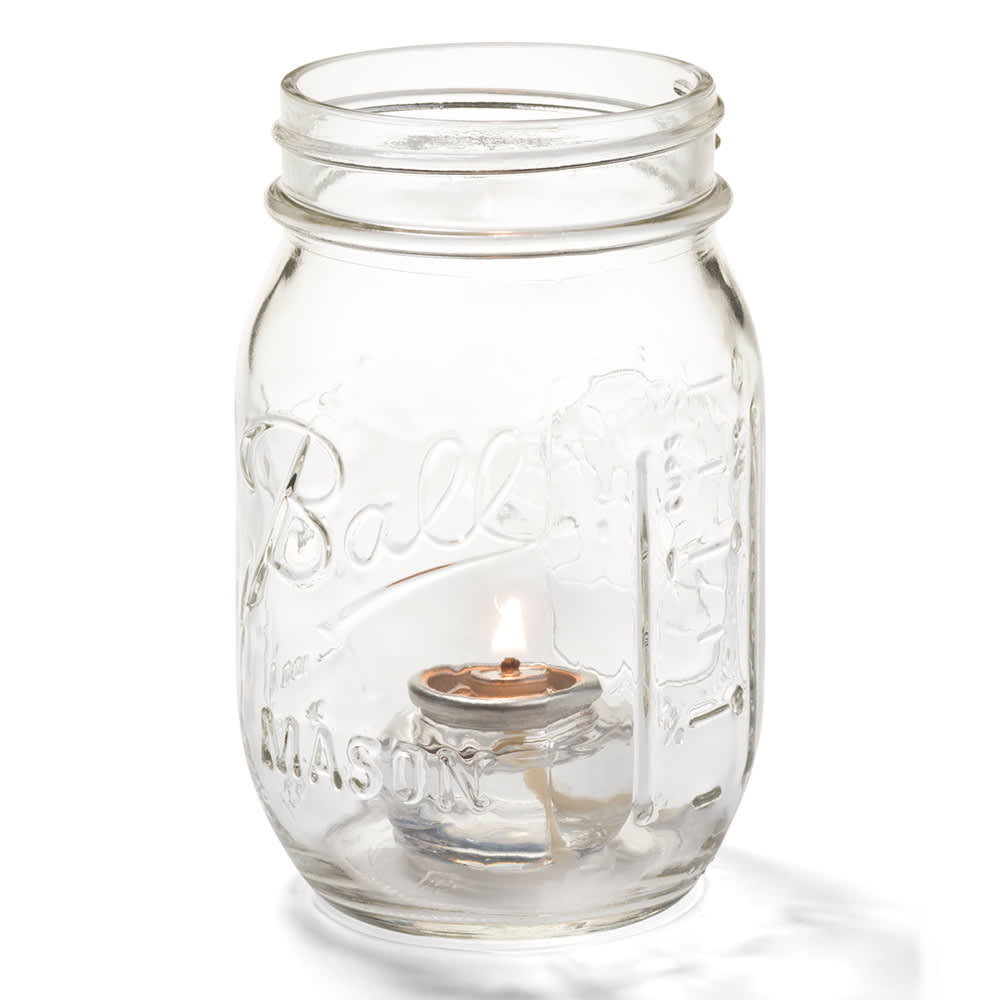 Hollowick 1600C Firefly Tealight Candle Holder for HD8 Fuel Cell - Jar Only, Clear