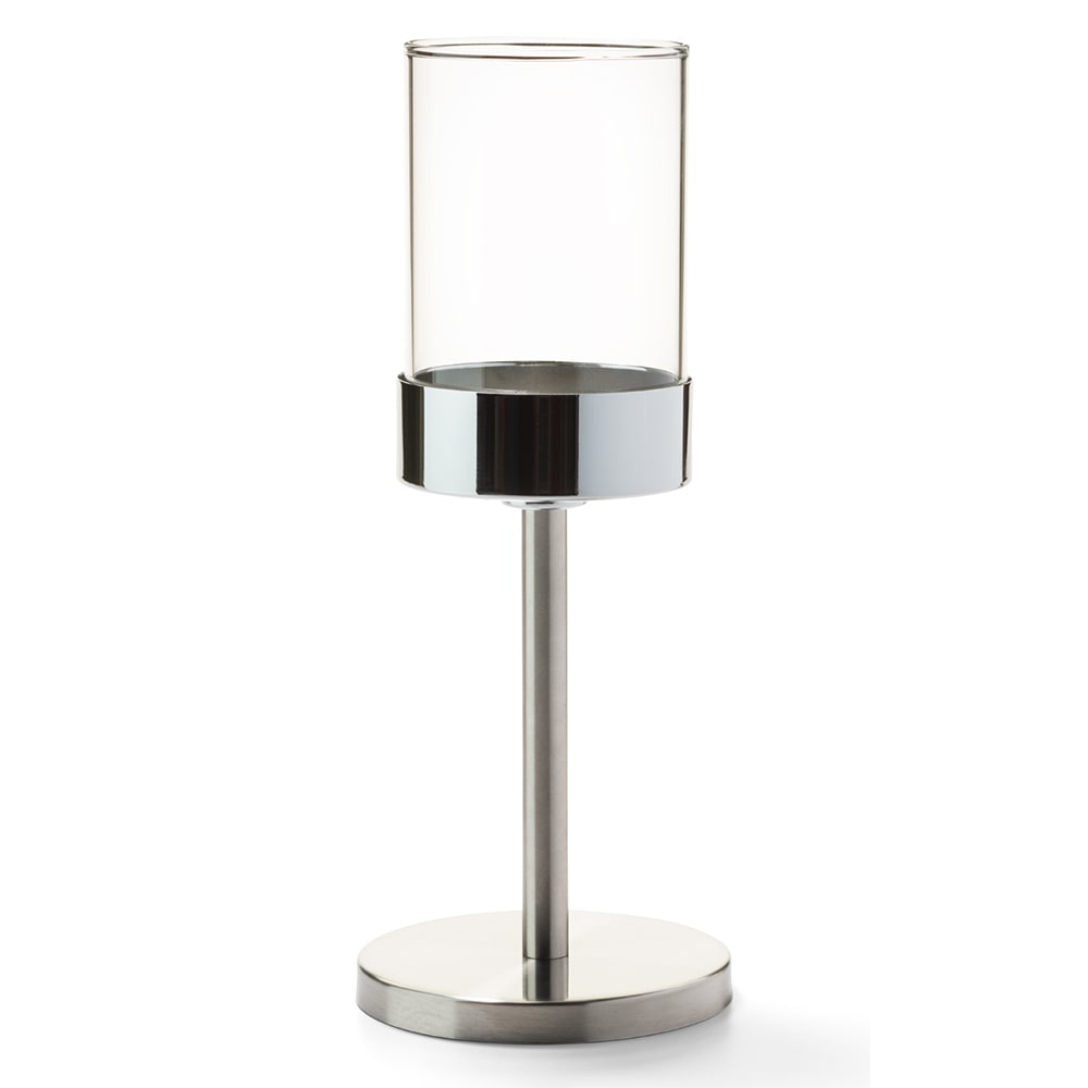 Hollowick 272BSS Mod Candlestick Base w/ Shade Support, 6 3/4 x 4", Brushed Stainless