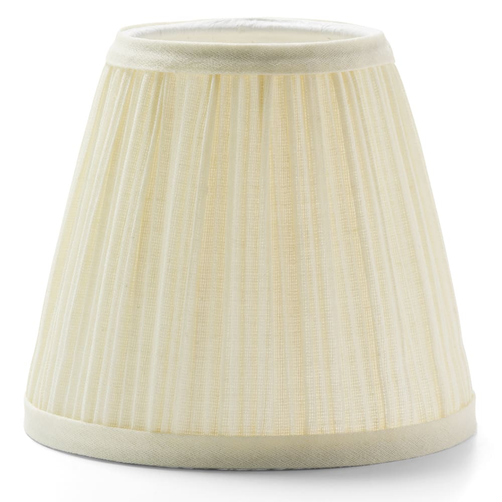 Hollowick 295I Pleated Slim Line Fabric Lamp Shade w/ Fire Retardant Fabric & Liner, 5x4 1/2", Ivory