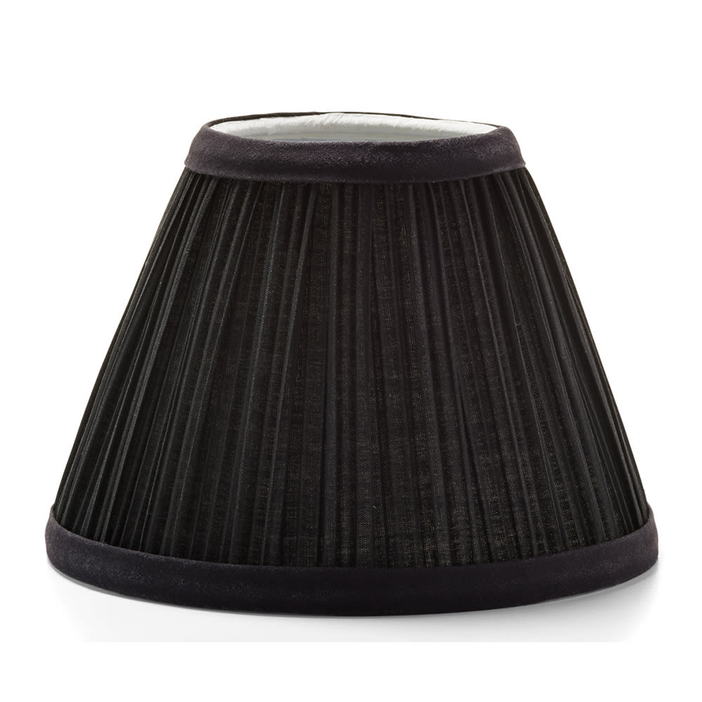 Hollowick 296B Pleated Slim Line Fabric Lamp Shade w/ Fire Retardant Fabric & Liner, 6x4 1/2", Black