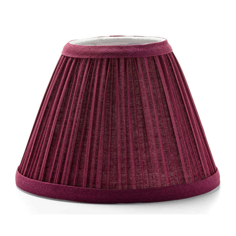 Hollowick 296BG Pleated Slim Line Fabric Lamp Shade w/ Fire Retardant Fabric & Liner, 6x4 1/2", Burgundy