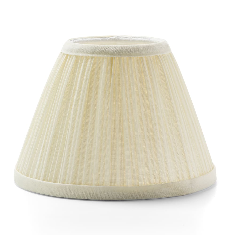 Hollowick 296I Pleated Slim Line Fabric Lamp Shade w/ Fire Retardant Fabric & Liner, 6x4 1/2", Ivory
