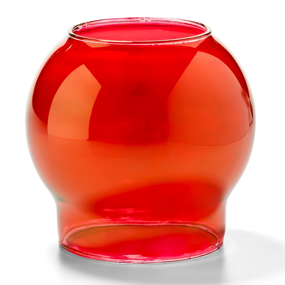 Hollowick 35R Fitter Globe for 3" Fitter Base, 3 3/8 x 3 1/8", Glass, Ruby Bubble