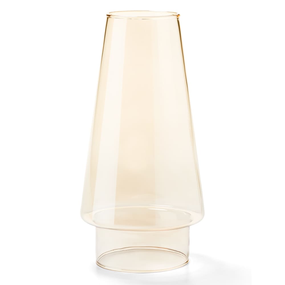 Hollowick 36AL Fitter Globe w/ Conical Shape for 3" Fitter Bases, 4x76 3/4", Glass, Amber Lustre
