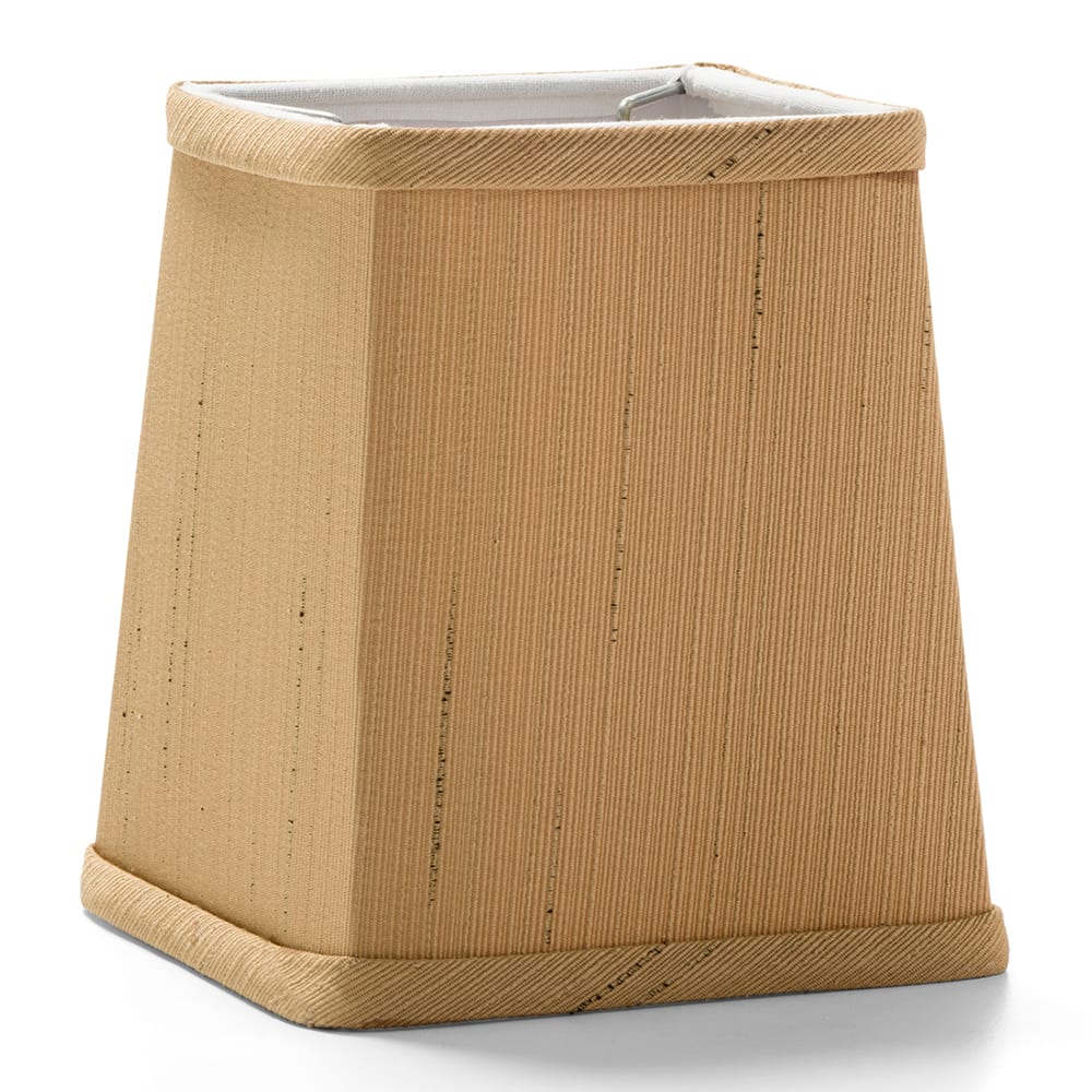 Hollowick 393SS Square Candlestick Shade - 4 3/4" x 4 1/4", Fabric, Sandstone