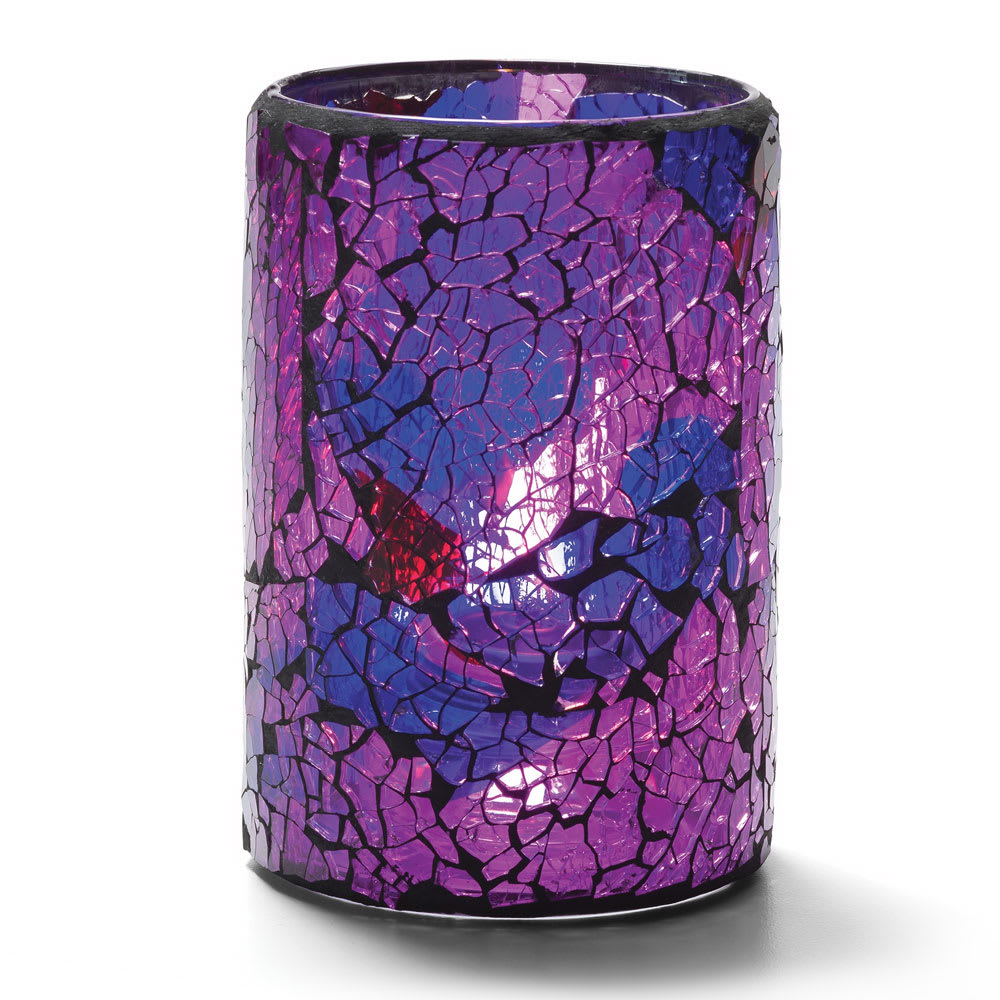 Hollowick 43017BP Crackle Lamp w/ Cylinder Style for HD26 & HD12, 3 1/8 x 4 1/2", Glass, Blue/Purple