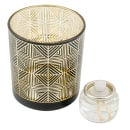 Hollowick 5120 Sussex™ Geometric Votive Lamp - 2 9/10"D x 3 3/20"H, Black & Gold thumbnail 2