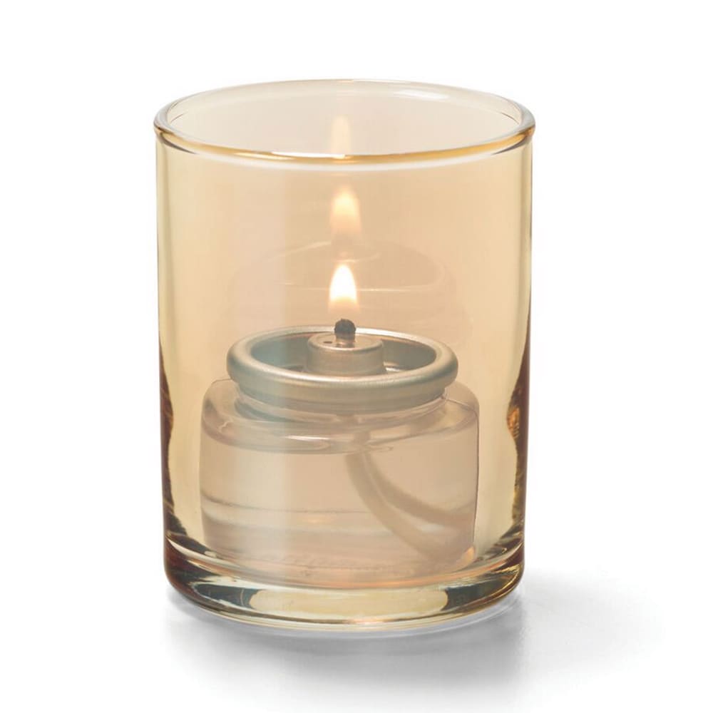 Hollowick 5176G Tealight Lamp w/ Cylinder Style, 2 1/2" x 2", Glass, Gold Lustre