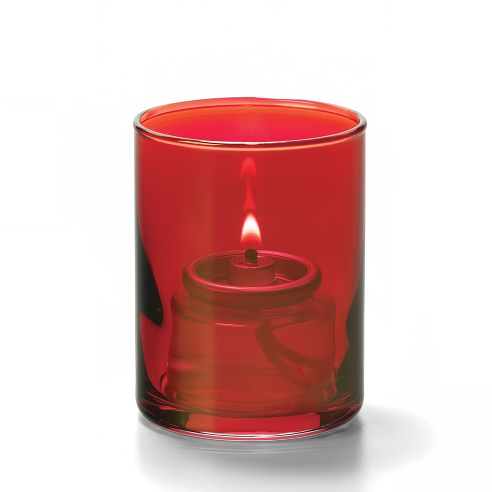 Hollowick 5176R Tealight Lamp w/ Cylinder Style, 2 1/2" x 2", Glass, Ruby Lustre