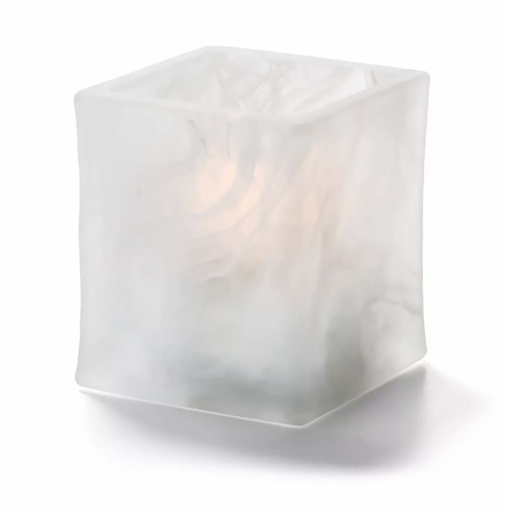 Hollowick 5180SC 2 3/4" Glacier™ Tealight Lamp for HD8 Fuel Cell - Glass, Satin Crystal Wysp