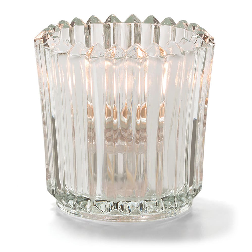 Hollowick 5228C Ribbed Tealight Candle Holder for HD8 - 2 1/2" x 2 1/2", Clear