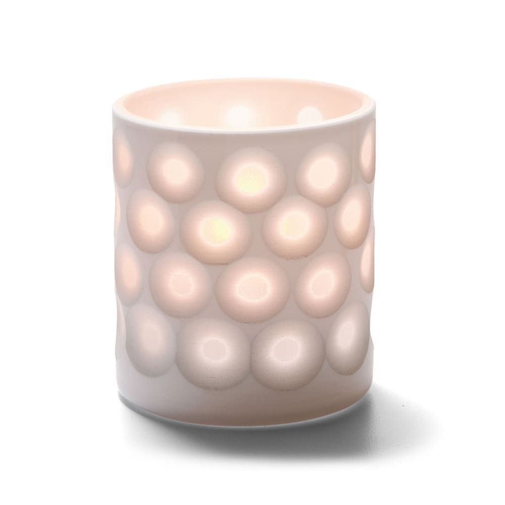 Hollowick 6207D Boutique Votive Holder for HD8, HD12, & HD15 - 3 1/8" x 2 7/8", White Dots